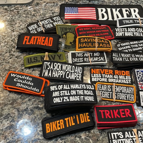 ⭐️ 142 PCS Motorcycle Vest Patch Wholesale Lot Biker Accessories Iron-On - Picture 2 of 3